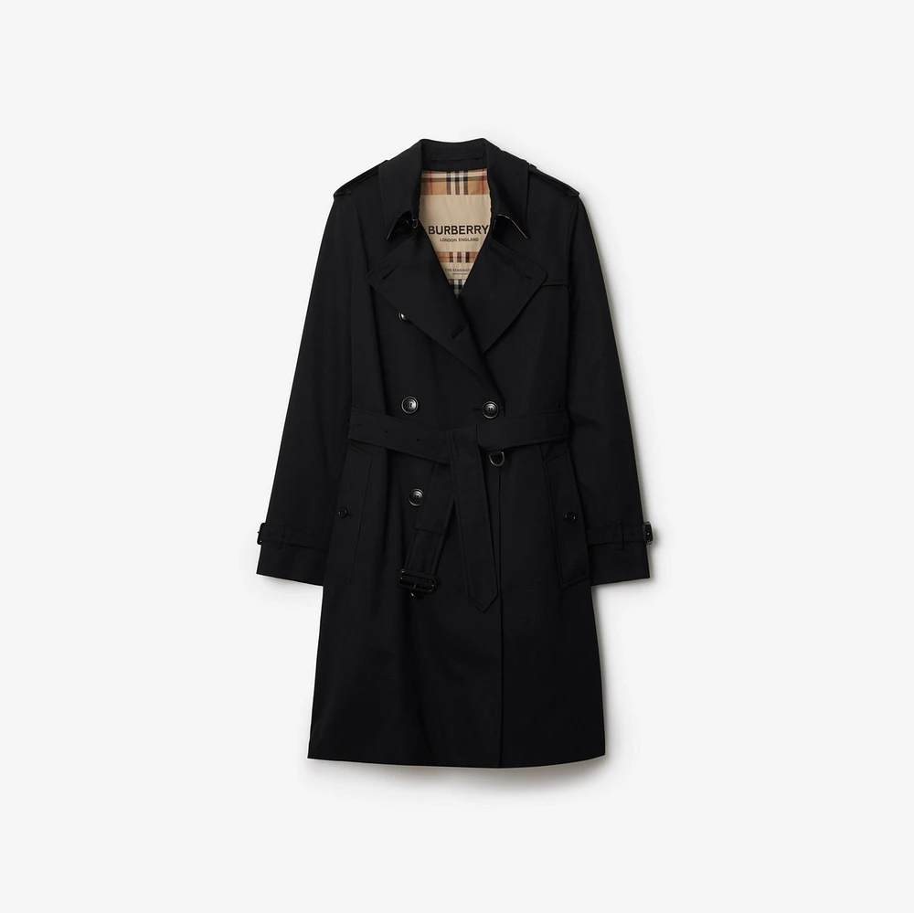 Mid-length Kensington Heritage Trench Coat in Black - Women | Burberry® Official