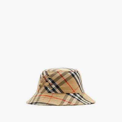 Check EKD Bucket Hat in Sand - Men | Burberry® Official