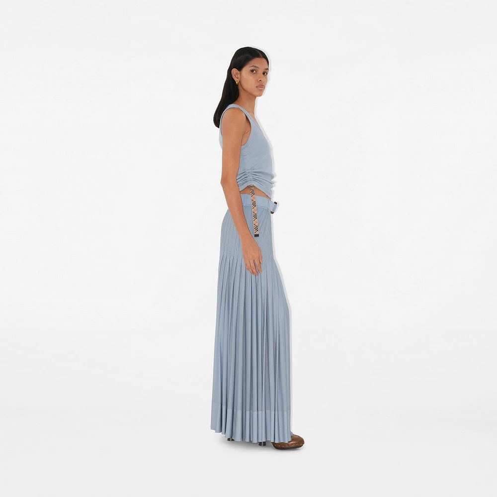 Pleated Crepe Jersey Maxi Skirt in Gale - Women | Burberry® Official