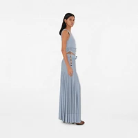 Pleated Crepe Jersey Maxi Skirt in Gale - Women | Burberry® Official