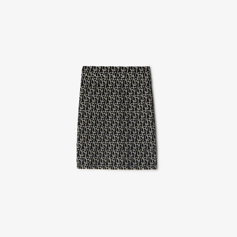 B Charm Wool Blend Skirt in Black - Women, Nylon | Burberry® Official