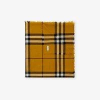 Wide Check Wool Scarf in Teak | Burberry® Official