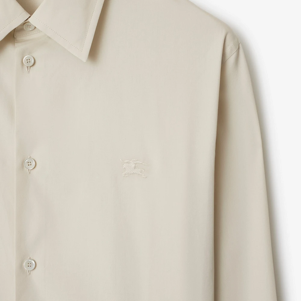 Slim Fit Cotton Shirt in Sail - Men | Burberry® Official