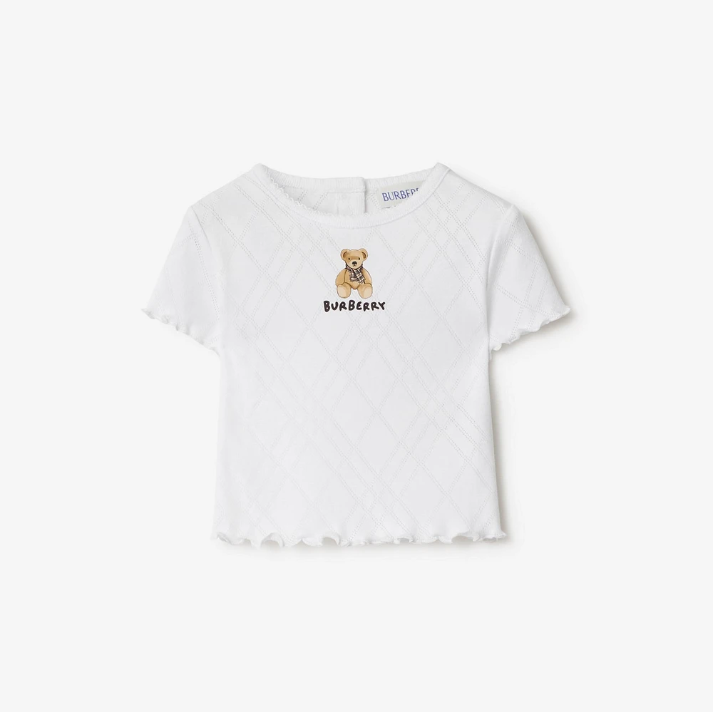 Thomas Bear Cotton T-shirt in White | Burberry® Official