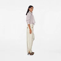 Striped Silk Blend Tailored Trousers in Cream/black - Women | Burberry® Official