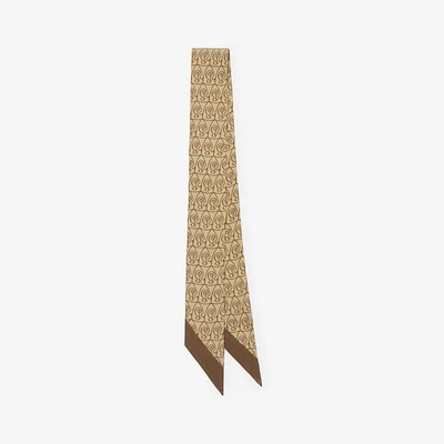 Skinny B Shield Silk Scarf in Sand | Burberry® Official