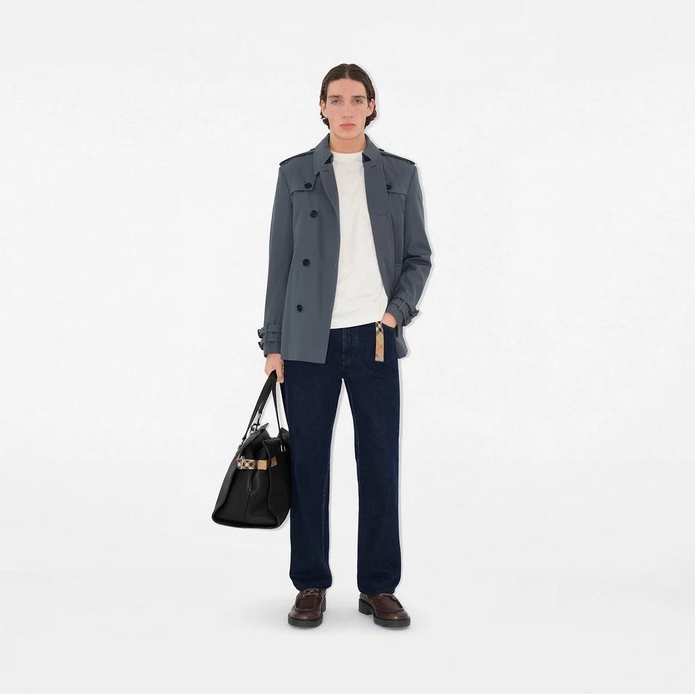 Short Gabardine Trench Coat in Magnet - Men | Burberry® Official