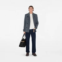 Short Gabardine Trench Coat in Magnet - Men | Burberry® Official