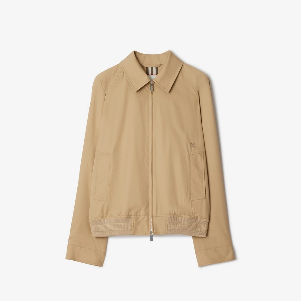 Gabardine Chester Harrington Jacket in Flax beige - Men, Cotton | Burberry® Official