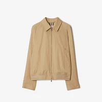 Gabardine Chester Harrington Jacket in Flax beige - Men, Cotton | Burberry® Official