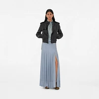 Pleated Crepe Jersey Maxi Skirt in Gale - Women | Burberry® Official