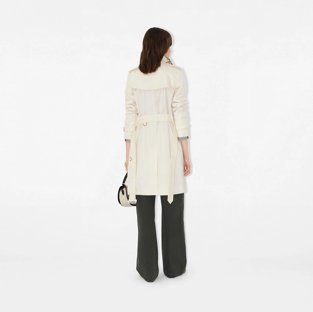 Mid-length Gabardine Kensington Trench Coat in Cotton - Women, Cotton | Burberry® Official
