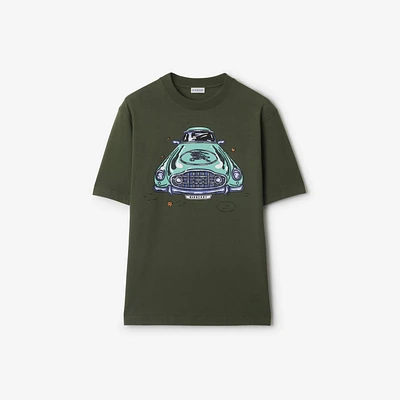 Car Cotton T-shirt in Yew green - Men | Burberry® Official
