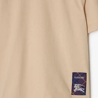 Check Label Cotton T-shirt in Teacup - Women | Burberry® Official