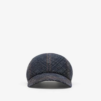 Check Denim Baseball Cap in Indigo - Men | Burberry® Official