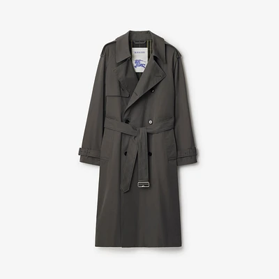 Long Gabardine Trench Coat in Graphite - Men, Cotton | Burberry® Official