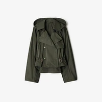 Satin Hooded Trench Jacket in Shale - Women | Burberry® Official