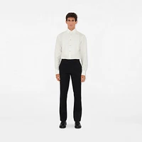 Slim Fit Cotton Silk Tuxedo Shirt in Natural white - Men | Burberry® Official