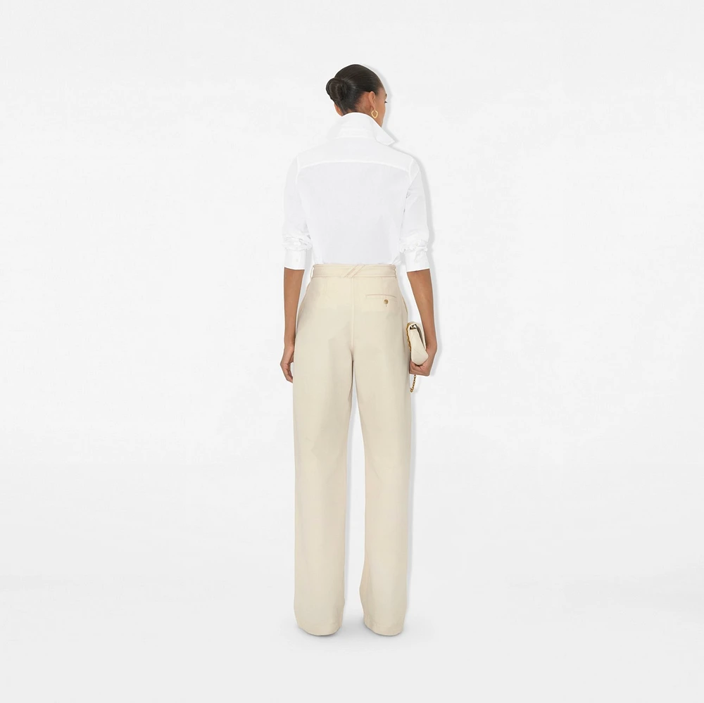 Slim Fit Cotton Poplin Shirt in White - Women | Burberry® Official