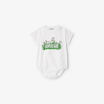 Daisy Logo Cotton Bodysuit in White - Children | Burberry® Official