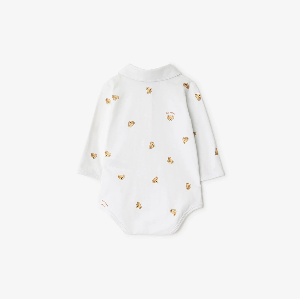 Thomas Bear Stretch Cotton Two-piece Baby Gift Set in White - Children | Burberry® Official