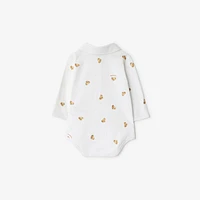 Thomas Bear Stretch Cotton Two-piece Baby Gift Set in White - Children | Burberry® Official