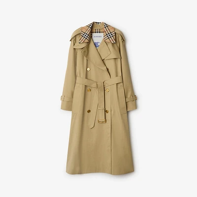 Long Check Collar Castleford Trench Coat in Hamper - Women, Cotton | Burberry® Official