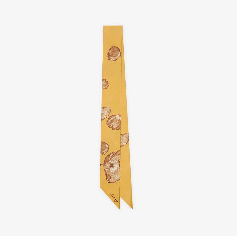 Skinny Poppy Silk Scarf in Veneer | Burberry® Official