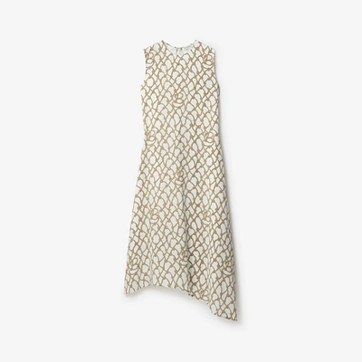 Knot Silk Dress in Thatch - Women | Burberry® Official