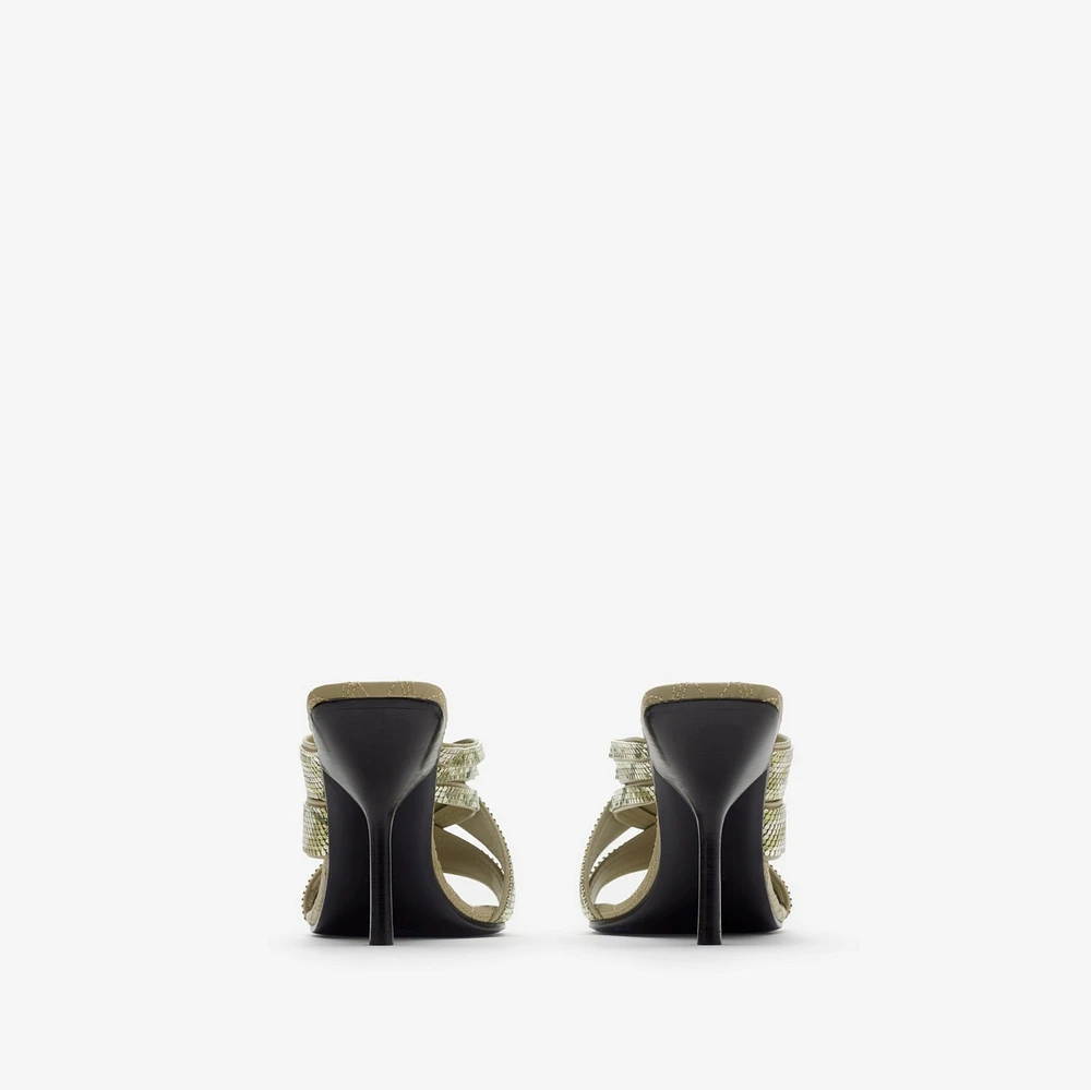Check Mesh Cabana Maille Mules in Skylark - Women | Burberry® Official