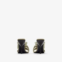 Check Mesh Cabana Maille Mules in Skylark - Women | Burberry® Official