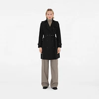 Mid-length Lightweight Kensington Trench Coat in Black - Women, Nylon | Burberry® Official