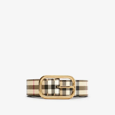 Check Belt in Archive beige/gold
