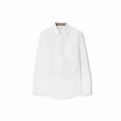 Cotton Poplin Shirt in White - Men | Burberry® Official