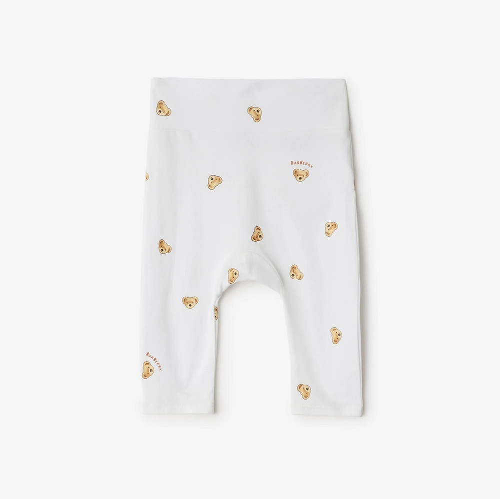 Thomas Bear Stretch Cotton Two-piece Baby Gift Set in White - Children | Burberry® Official