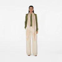 Wide Check Wool Scarf in Smoke | Burberry® Official