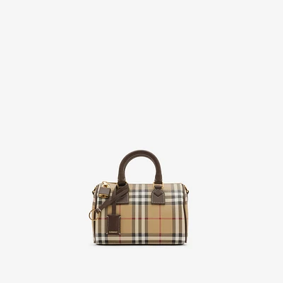 Mini Check Bowling Bag in Military - Women | Burberry® Official