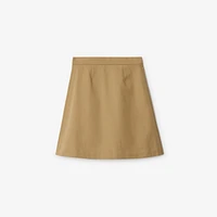 Pleated Cotton Blend Skirt in Sand | Burberry® Official