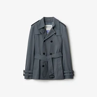 Short Gabardine Trench Coat in Magnet - Men | Burberry® Official