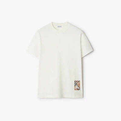 Check Label Cotton T-shirt in Chalk white - Men | Burberry® Official