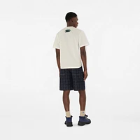 Check Denim Shorts in Indigo blue - Men | Burberry® Official