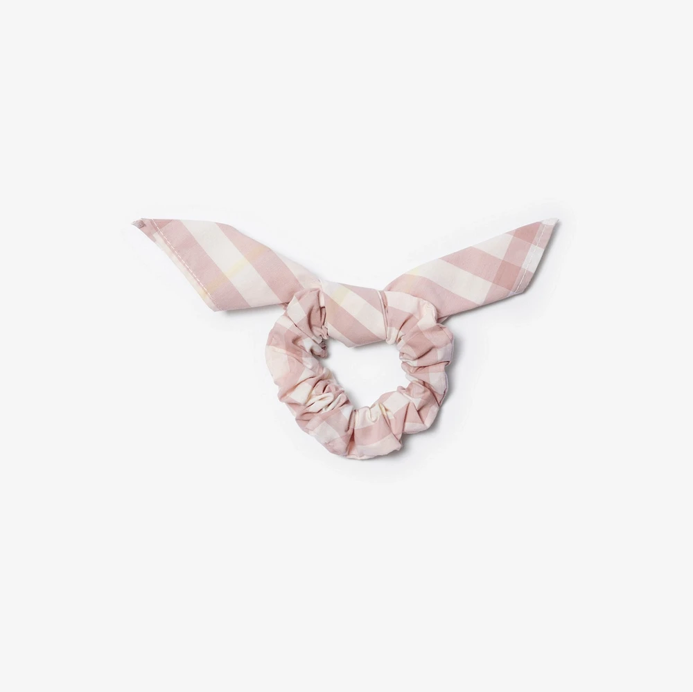 Check Cotton Scrunchie in Shell - Children | Burberry® Official