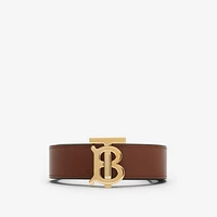 Leather Reversible TB Belt in Black/tan/gold