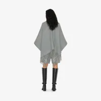 Check Wool Reversible Cape in Grey | Burberry® Official