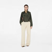 Satin Hooded Trench Jacket in Shale - Women | Burberry® Official