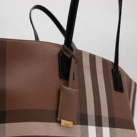 Medium Check Tote in Dark birch brown - Women | Burberry® Official