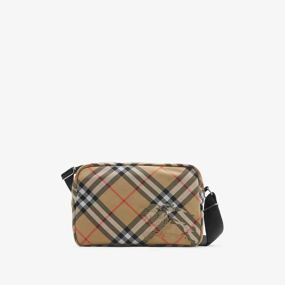 Check Crossbody Bag in Sand - Men, Nylon | Burberry® Official
