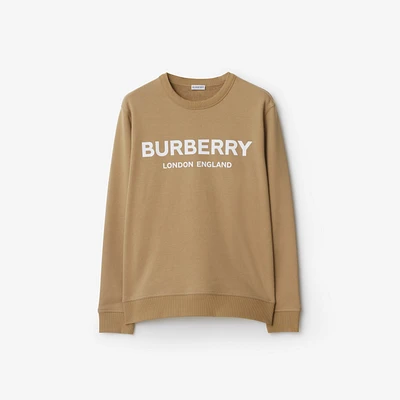 Logo Cotton Sweatshirt in Archive beige - Men | Burberry® Official