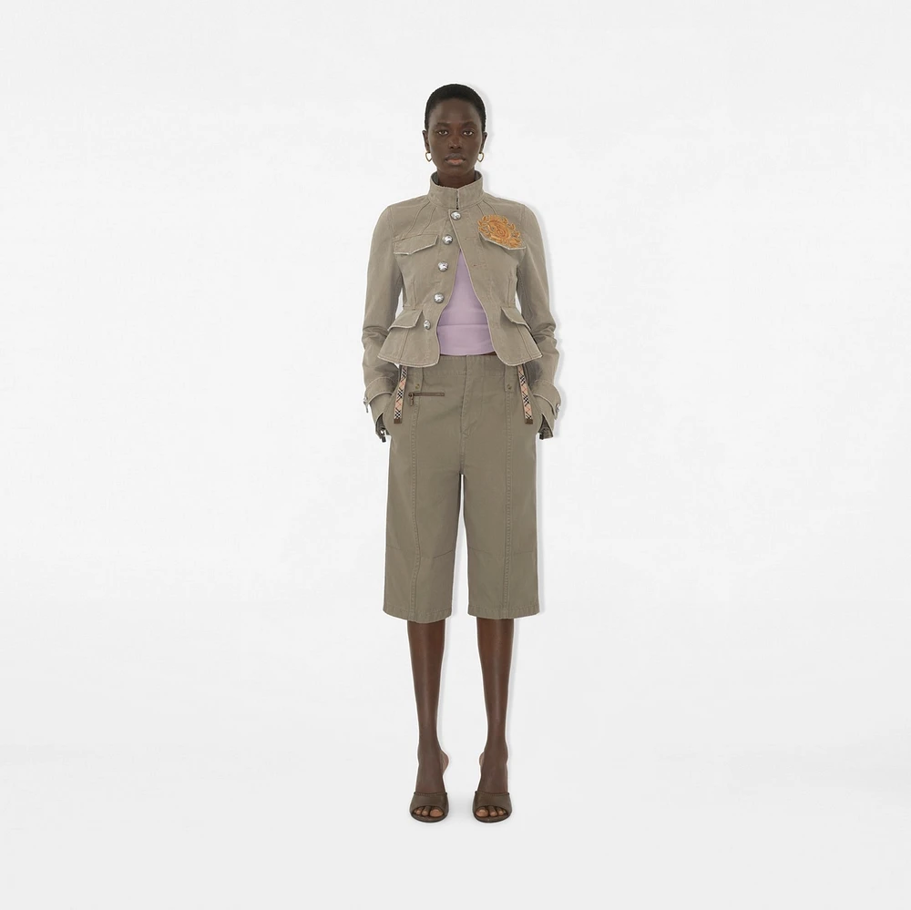 B Crest Cotton Tailored Jacket in Quill - Women | Burberry® Official