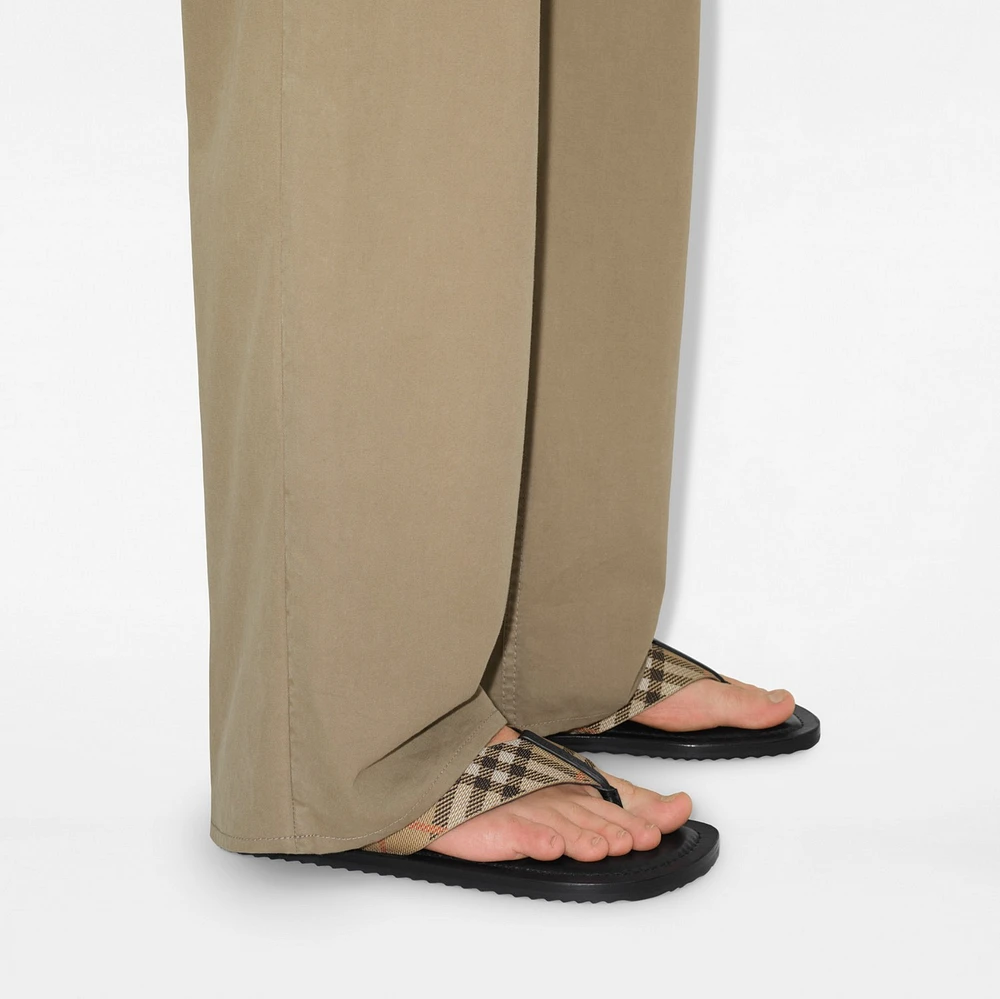 Check Pavilion Sandals​ in Sand - Men, Nylon | Burberry® Official